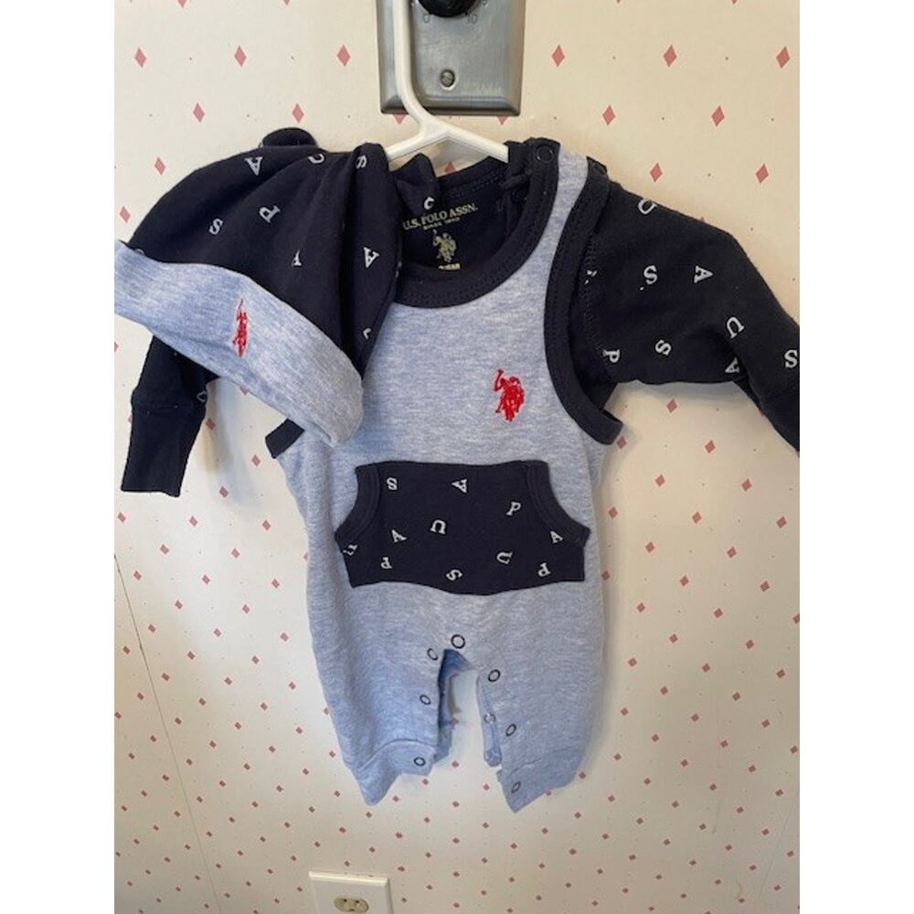 New U.S. Polo Assn. Baby Three Piece Outfit 3-6 Months